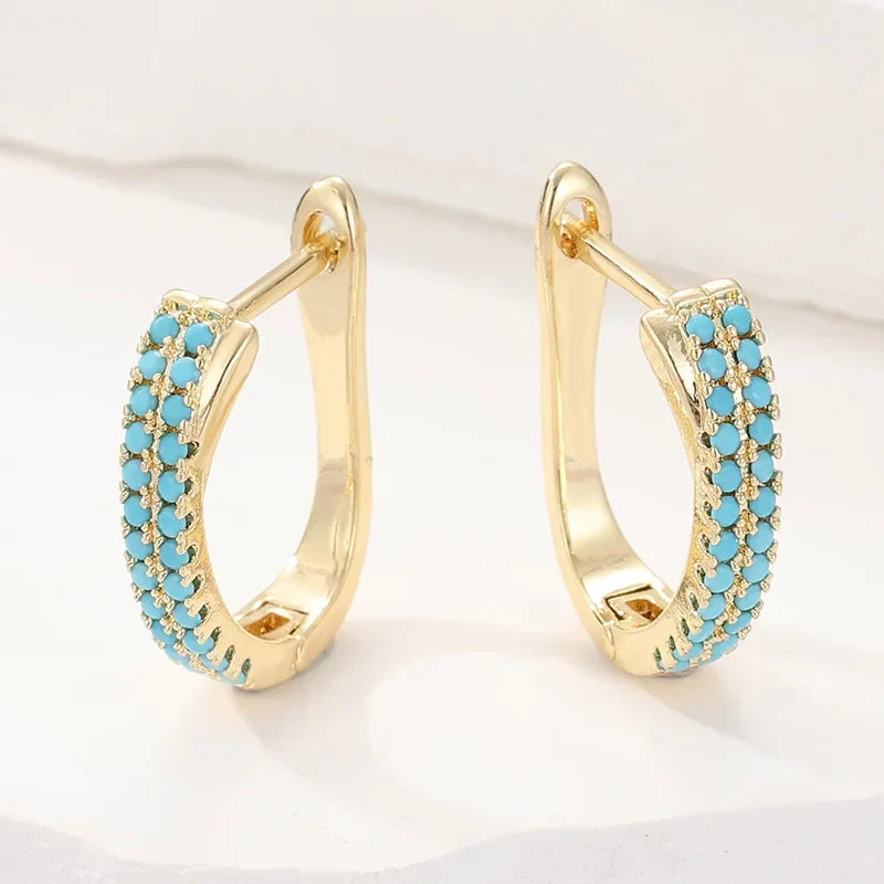 Turquoise Klassieke Hoops Oorbellen