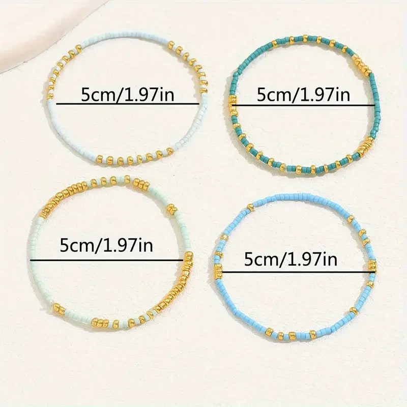 Subtiele Turquoise Kralenarmband Set
