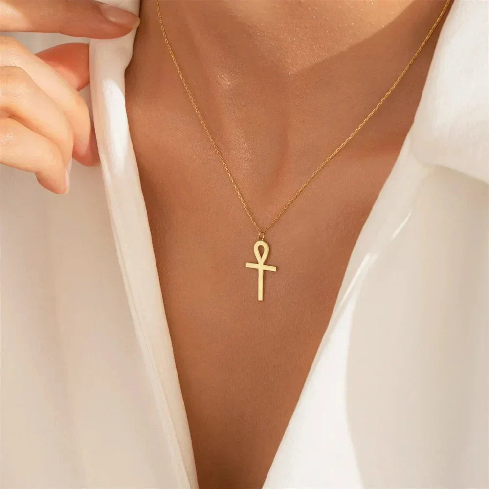 Collier met Gouden Ankh Hanger