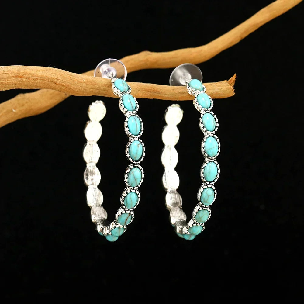 Chique Turquoise Cirkel Oorbellen