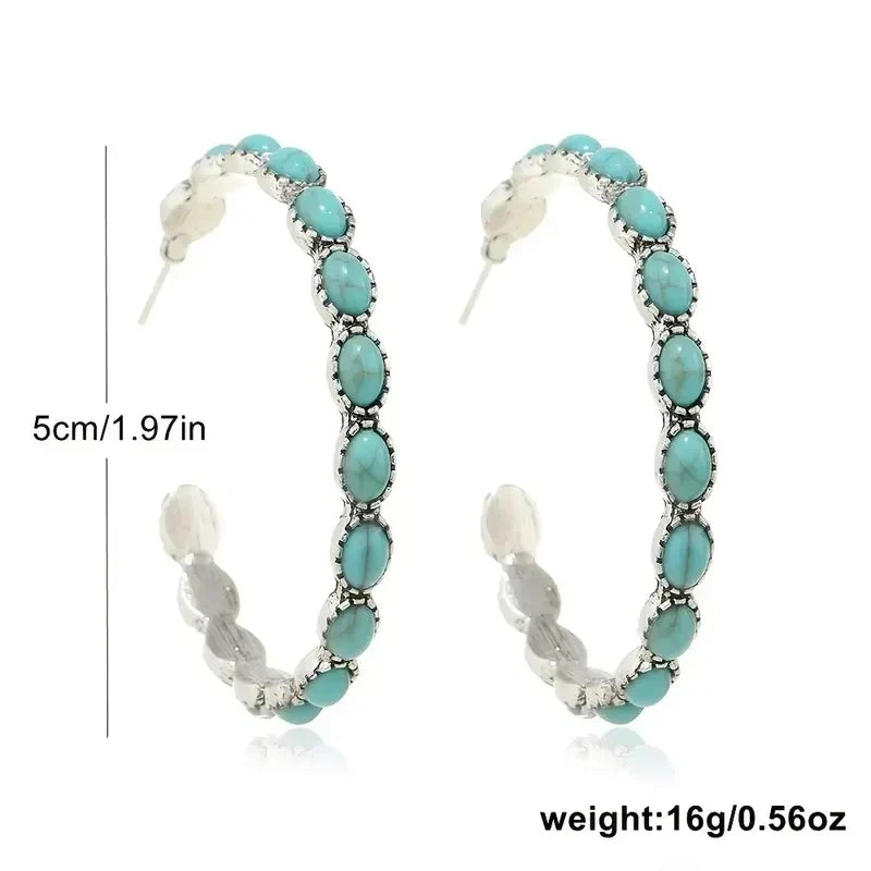 Chique Turquoise Cirkel Oorbellen