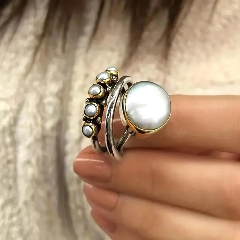 Gelaagde Parels Ringenset
