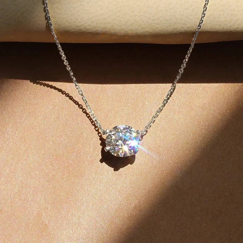 Elegante Solitaire Ketting met Kristal