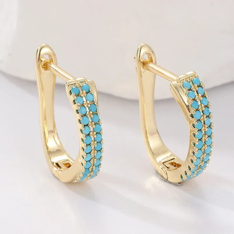 Turquoise Klassieke Hoops Oorbellen