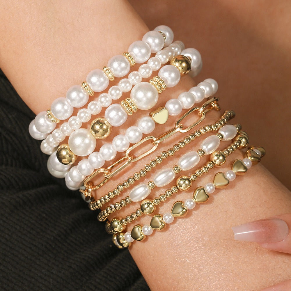 Premium Parels Stapelarmband Set van 9