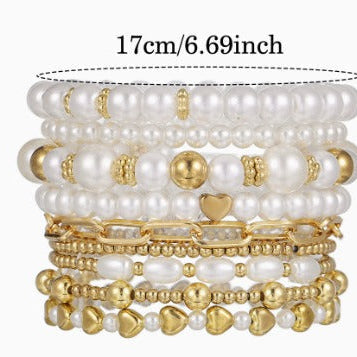 Premium Parels Stapelarmband Set van 9