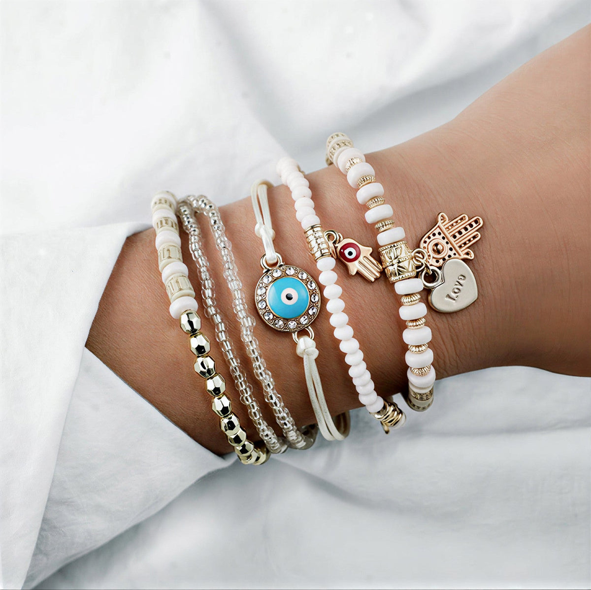 Elegante Gouden Hamsa Armband Bundle