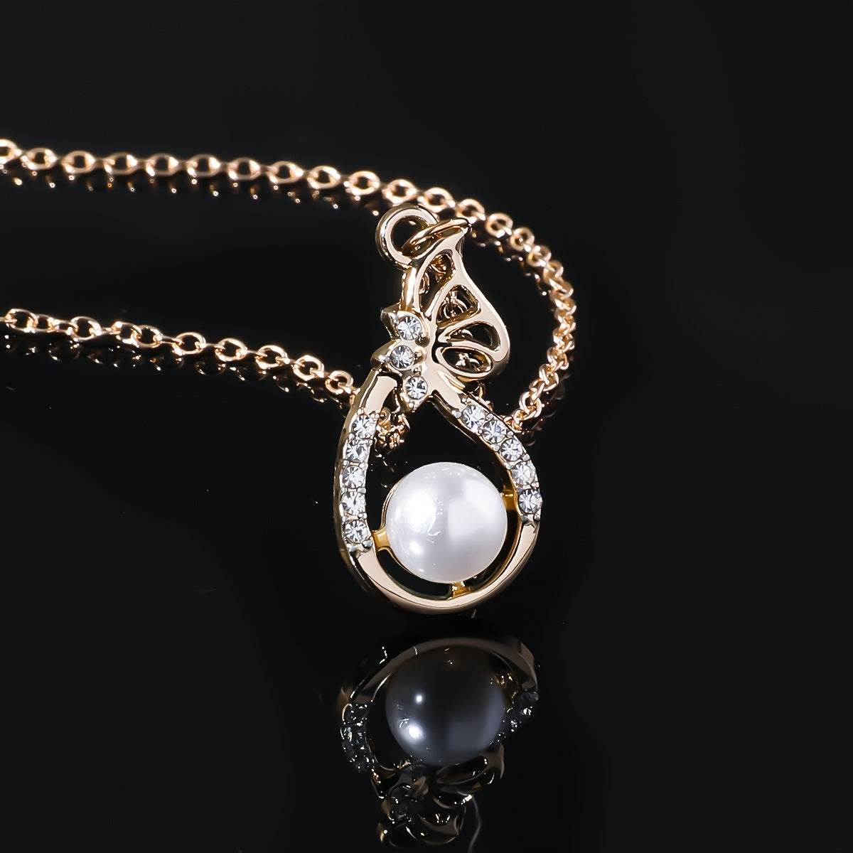 Gouden Boog Parel Sieraden Set