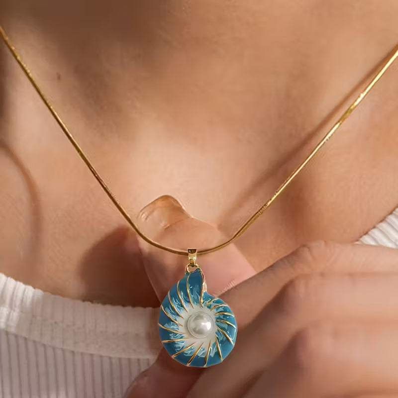 Schelp Parel Hanger Ketting