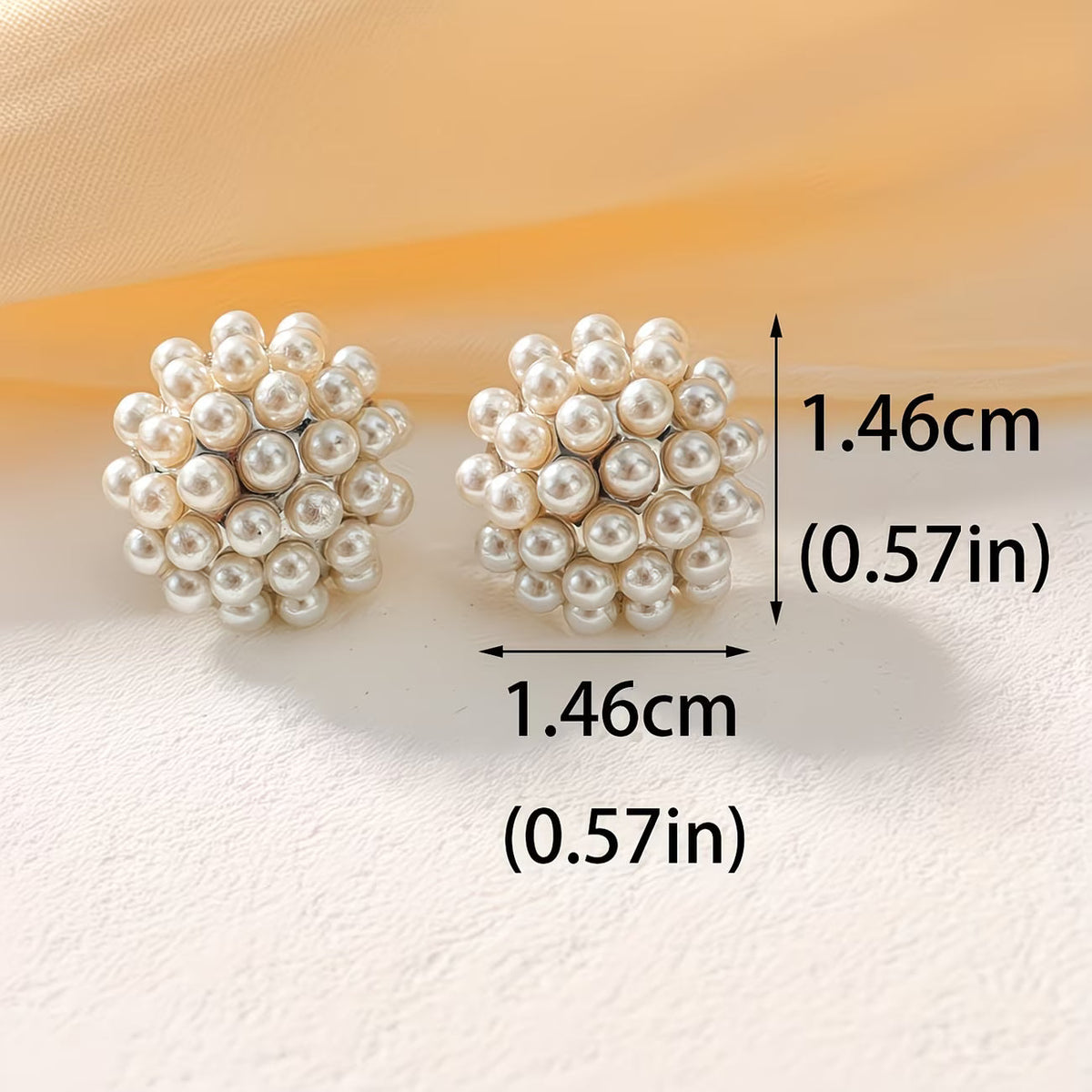 Parel Dome Stud Oorbellen