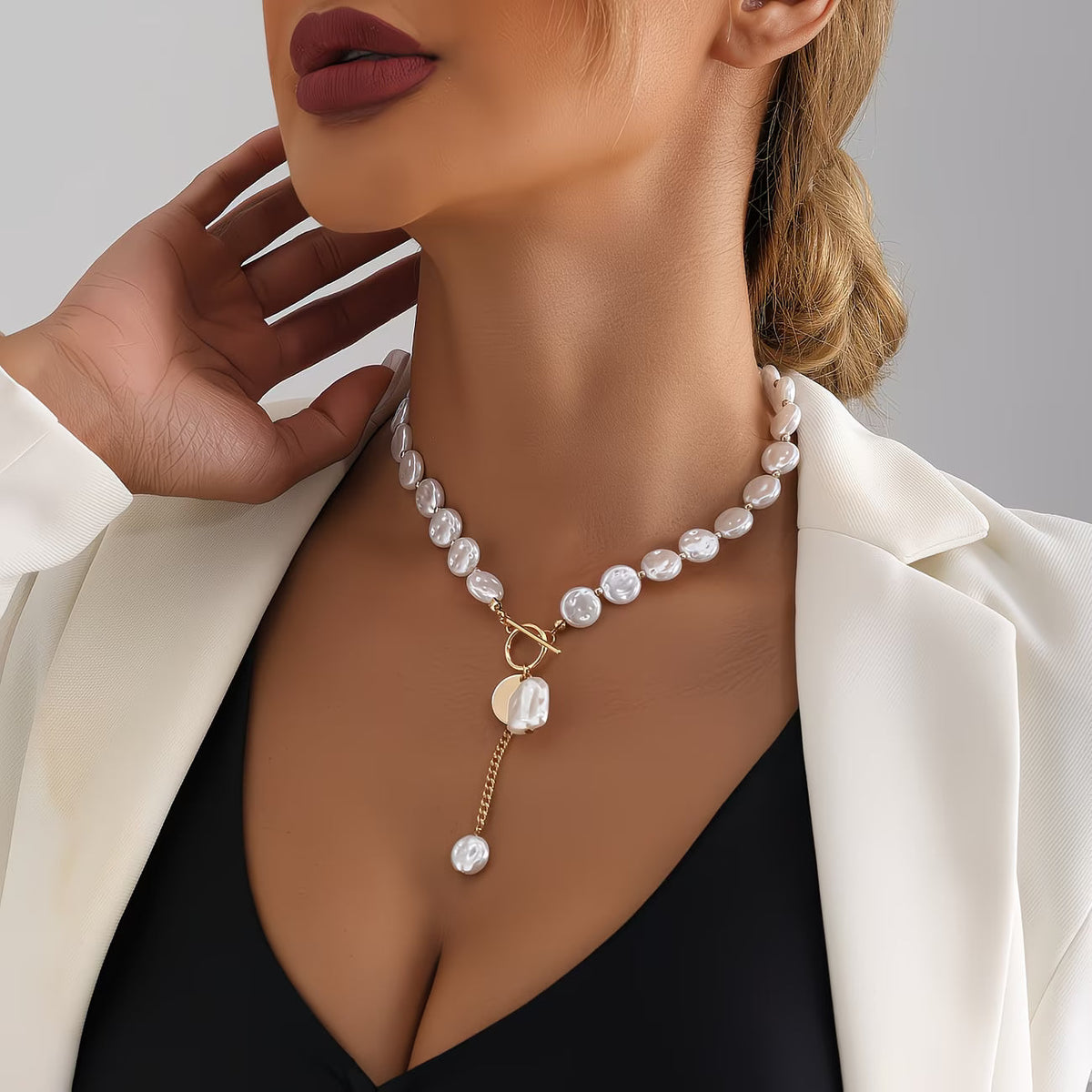 Barok Parel Toggle Ketting