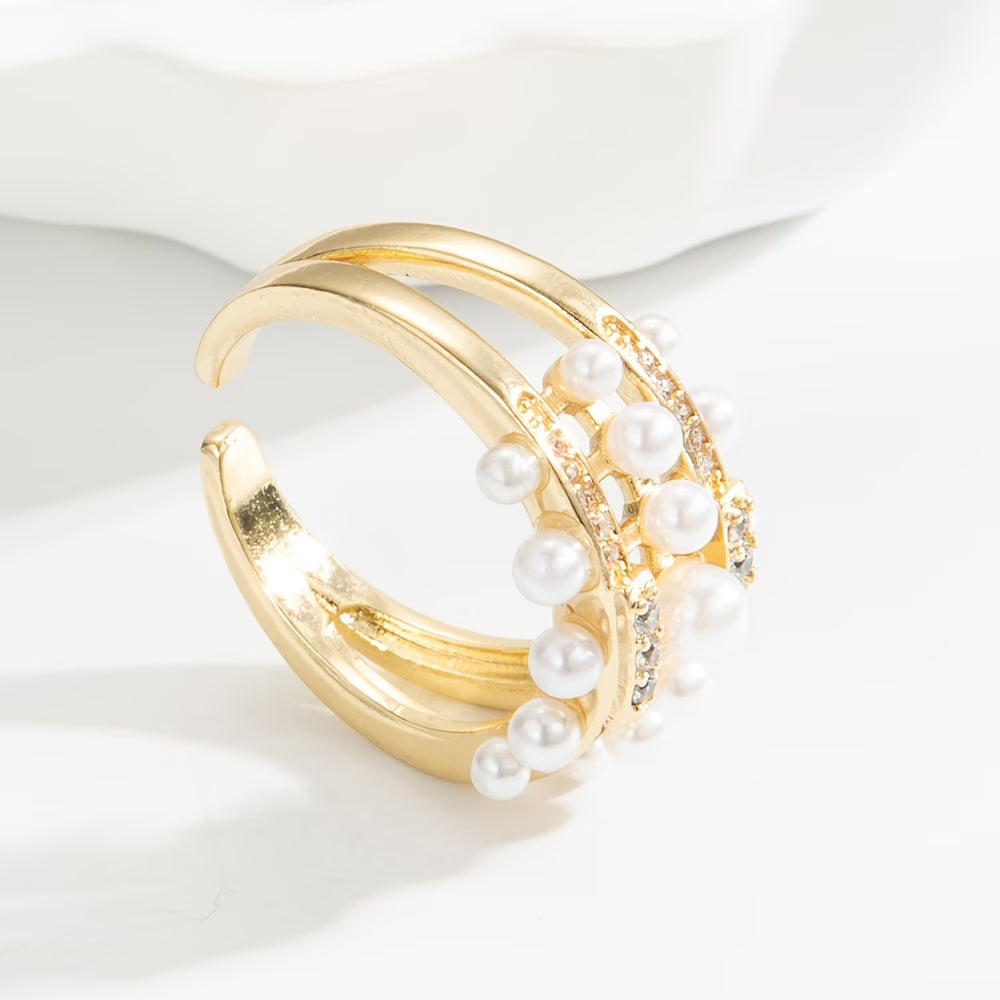 Elegante Parel Zirconia Ring