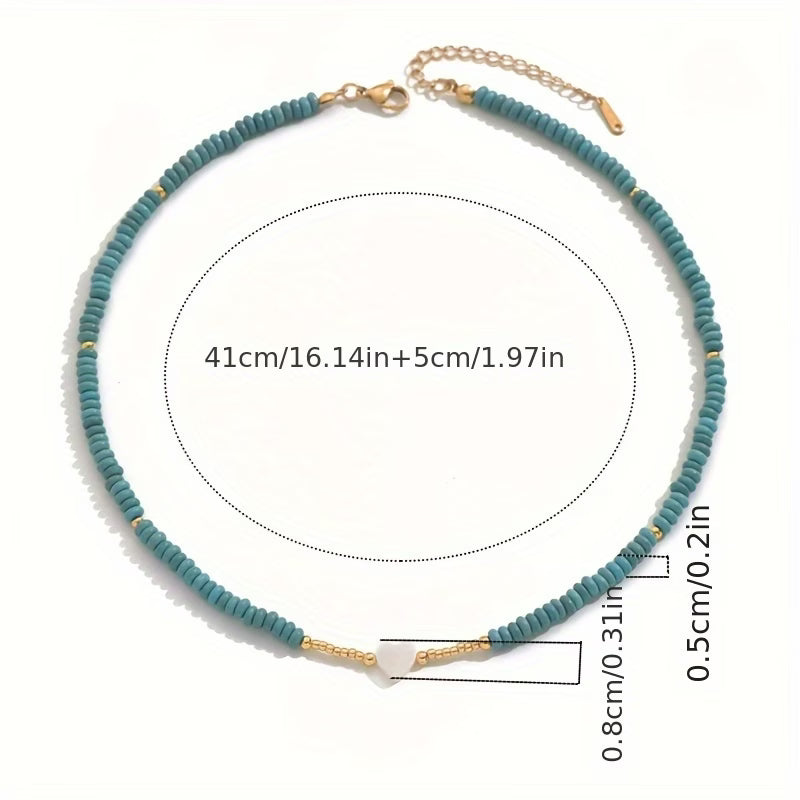 Minimale Turquoise Hart Ketting