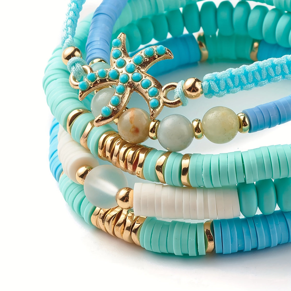 Luxe Parels Coastal Armband Set van 5