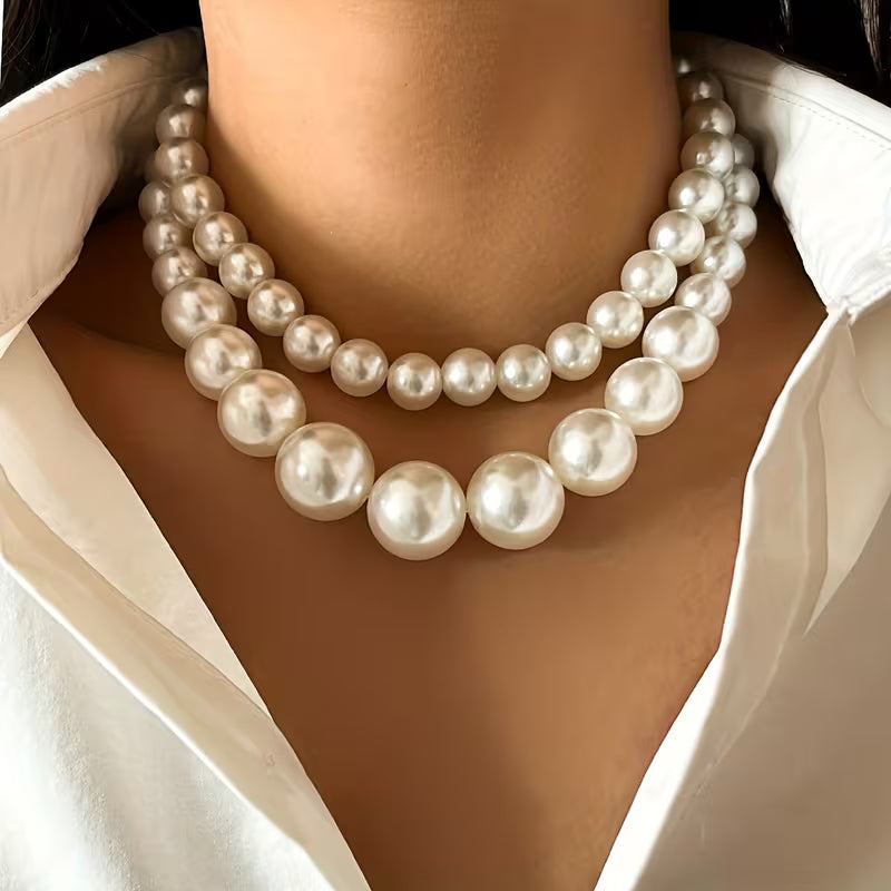 Dubbele Statement Parel Ketting