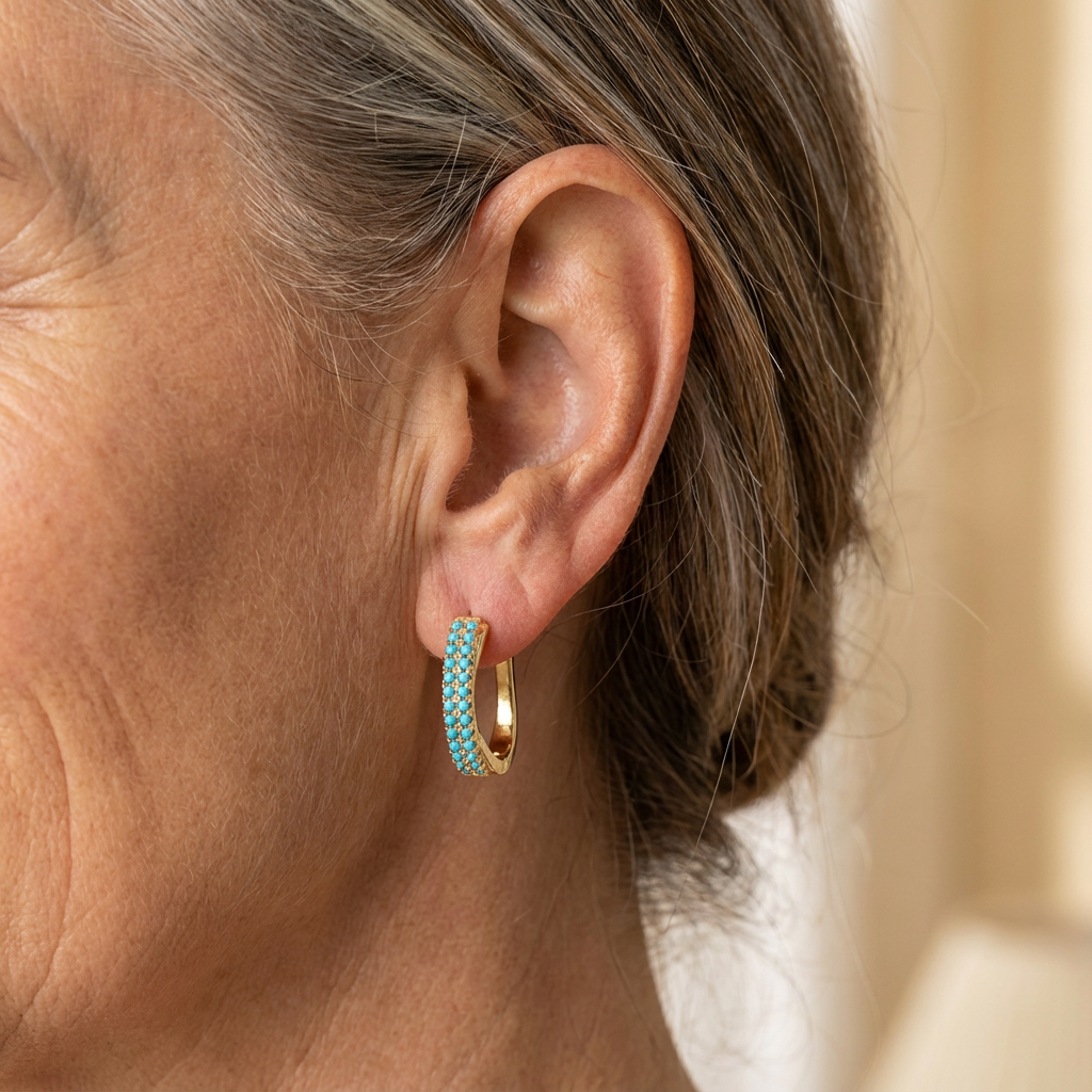Turquoise Klassieke Hoops Oorbellen