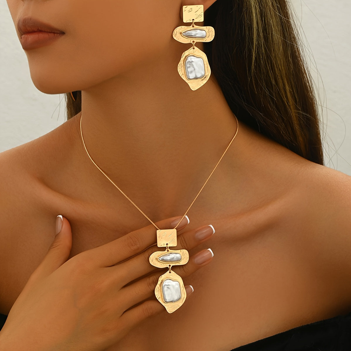 Elegante Parel Mozaïek Sieraden Set