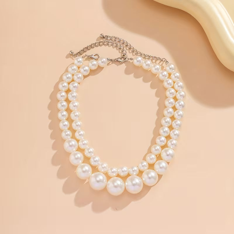 Dubbele Statement Parel Ketting