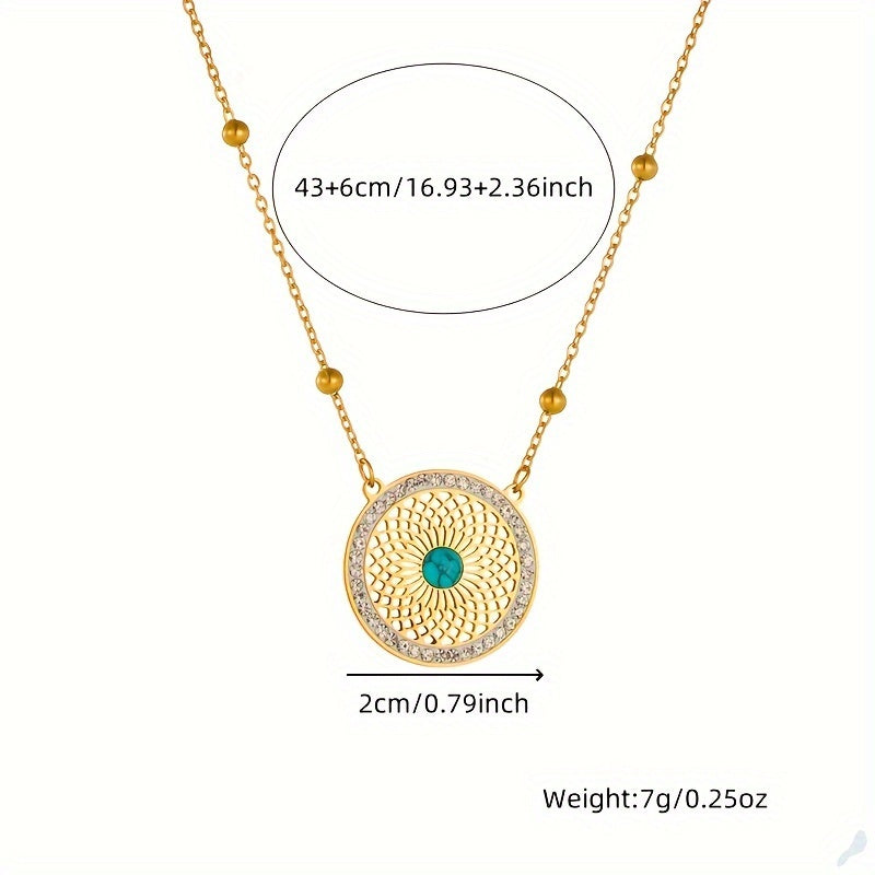 Elegante Turquoise Medaillon Sieraad Set