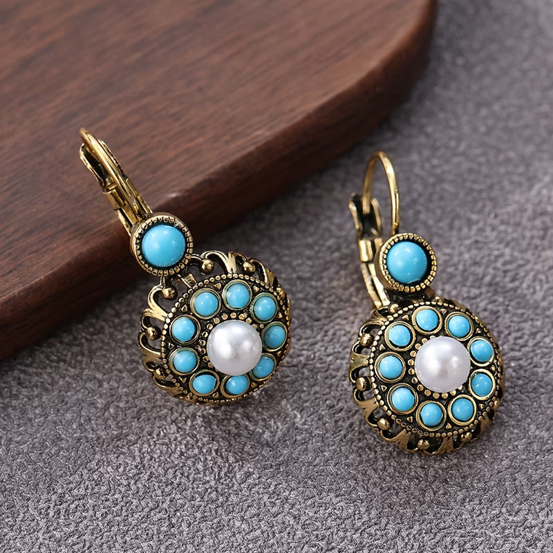 Premium Parels Bloom en Turquoise Oorbellen