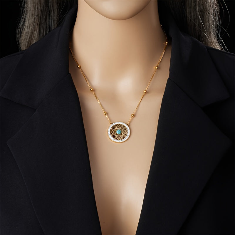 Elegante Turquoise Medaillon Sieraad Set