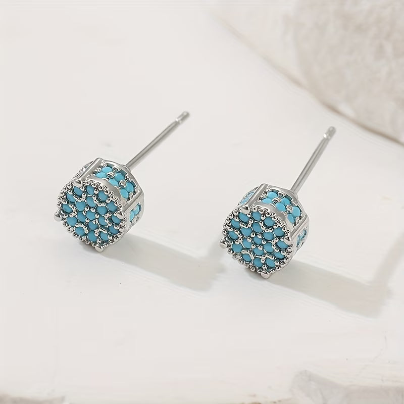 Gouden Turquoise Stud Oorbellen