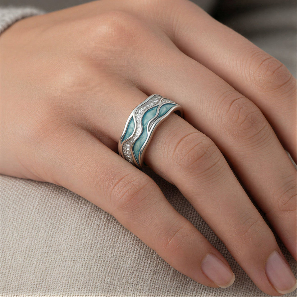 Oceaan Golf Turquoise Ring
