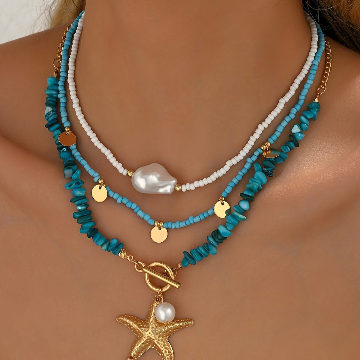 Premium Parels en Turquoise Kustketting