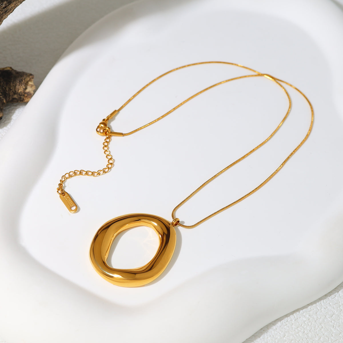 Gouden Ovalen Collier van Verguld Goud