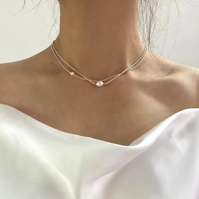 Klassieke zoetwaterparelcollier