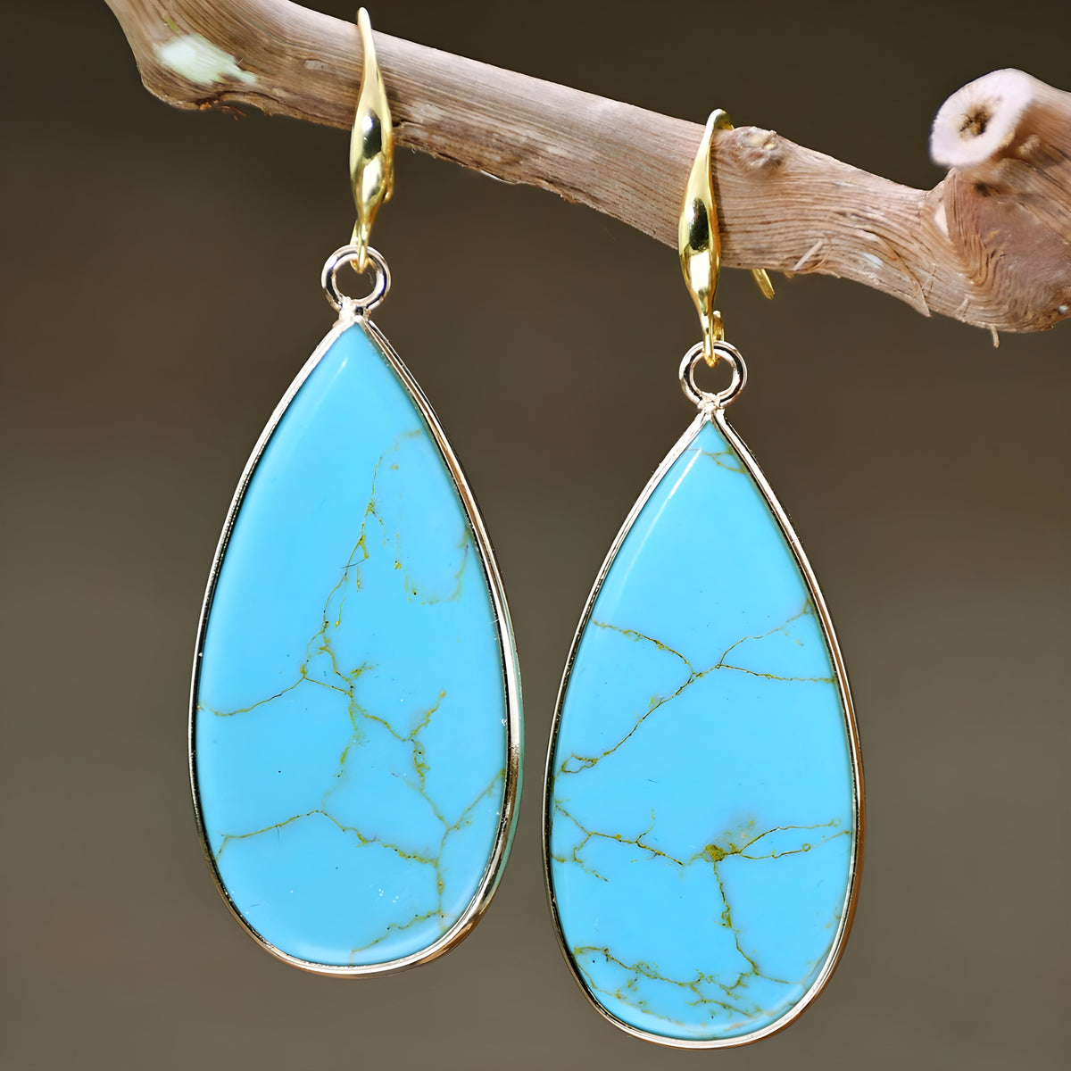 Drijvende Turquoise Dangle Oorbellen
