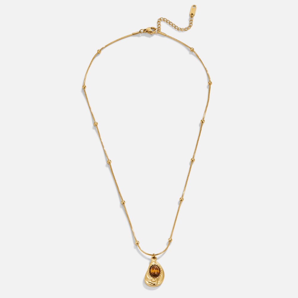 Elegante Gouden Ketting met Tijgeroog