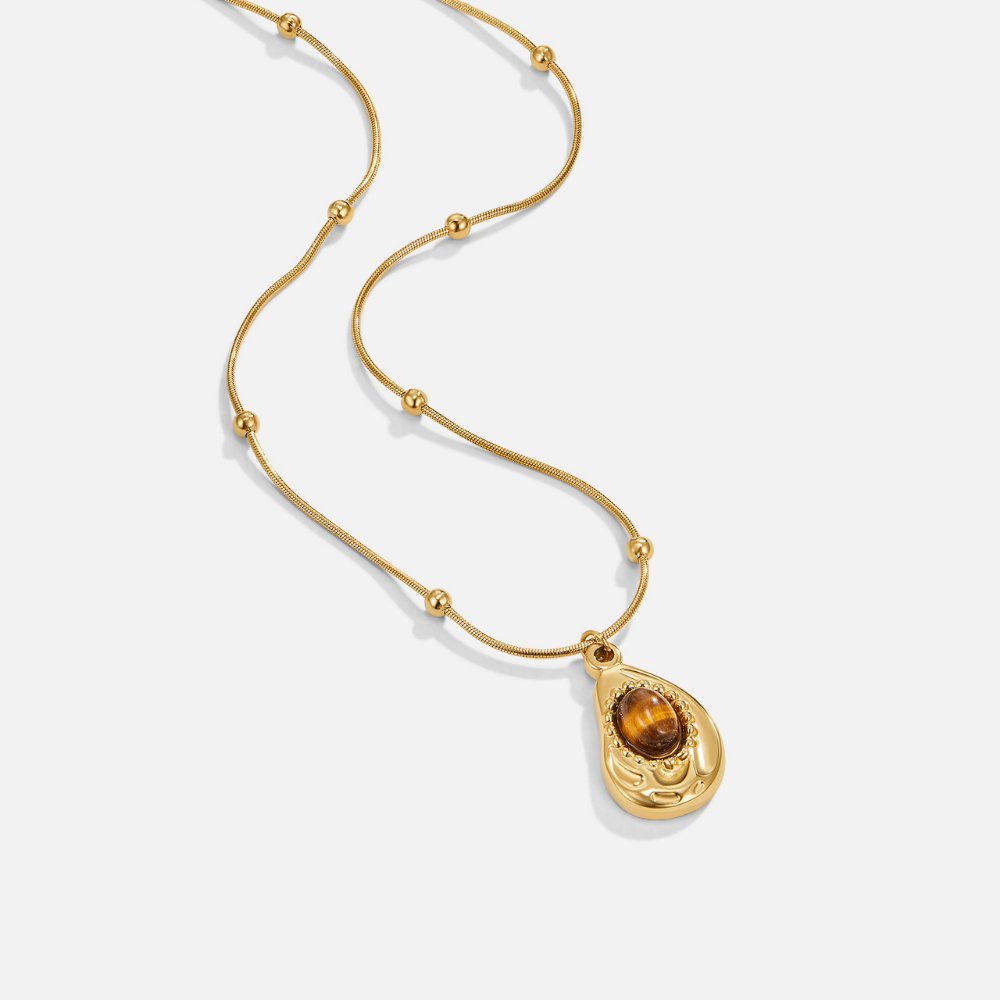 Elegante Gouden Ketting met Tijgeroog